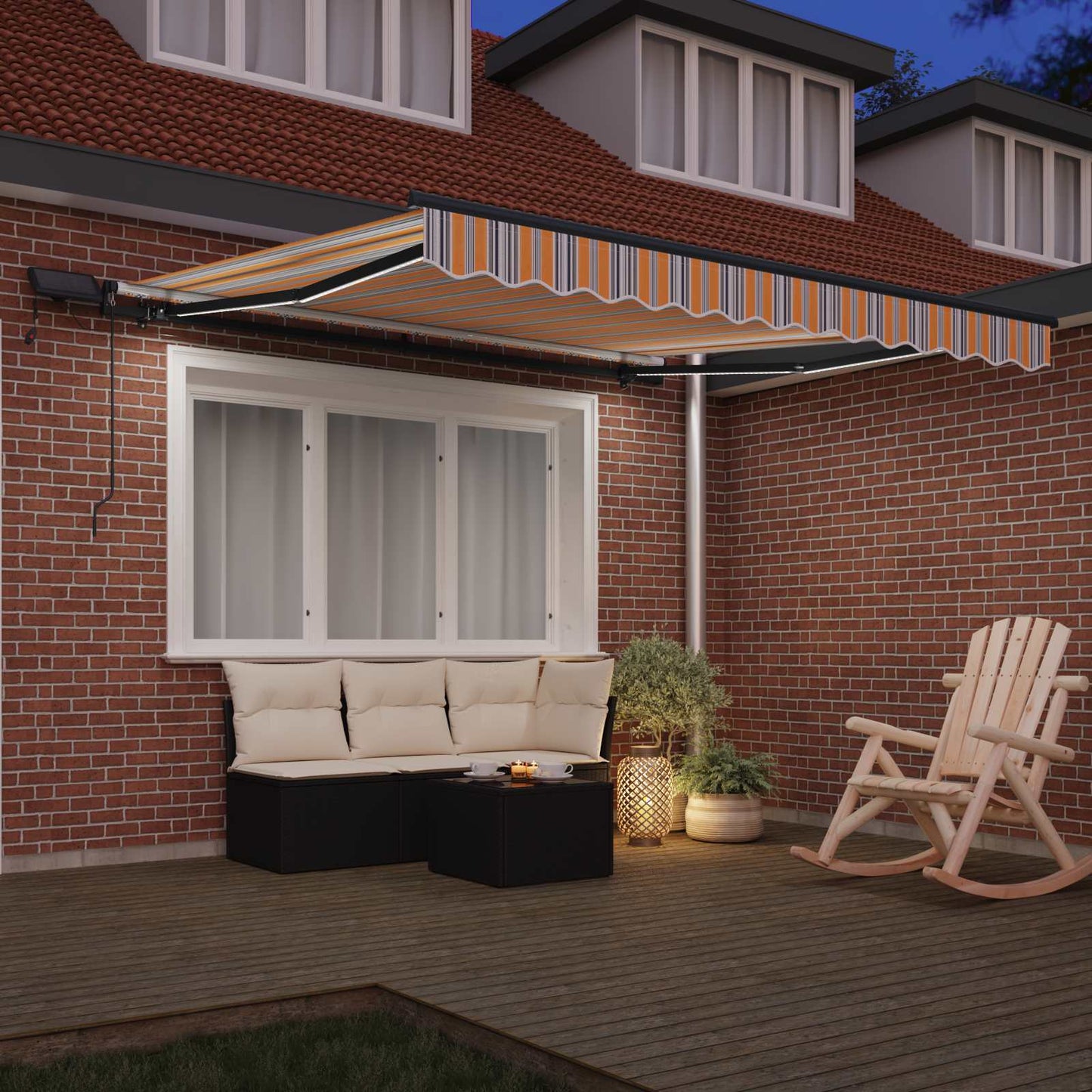 Uttrekkbar markise Flerfarget 350 x 250 cm Stoff og Aluminium