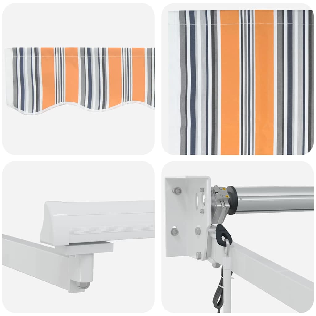 Uttrekkbar markise Flerfarget 350 x 250 cm Polyester og Metall