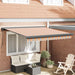 Uttrekkbar markise Flerfarget 350 x 250 cm Lær og aluminium