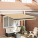 Uttrekkbar markise Flerfarget 350 x 250 cm Lær og aluminium