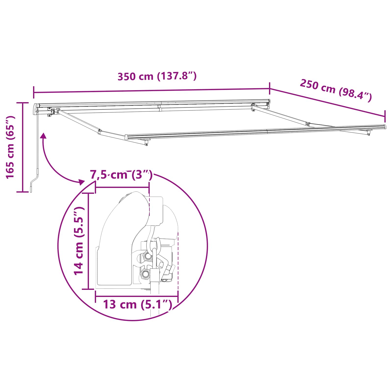 Markise Polyester vidaXL