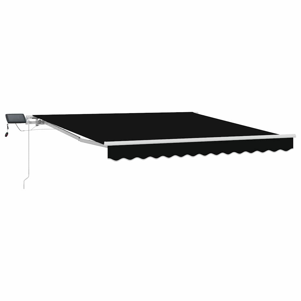 Innvendbar Markise Svart 350 x 250 cm Stoff og stål vidaXL