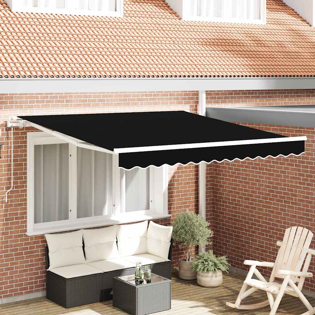 Elektrisk Utrekkbar Markise Svart 350 x 250 cm