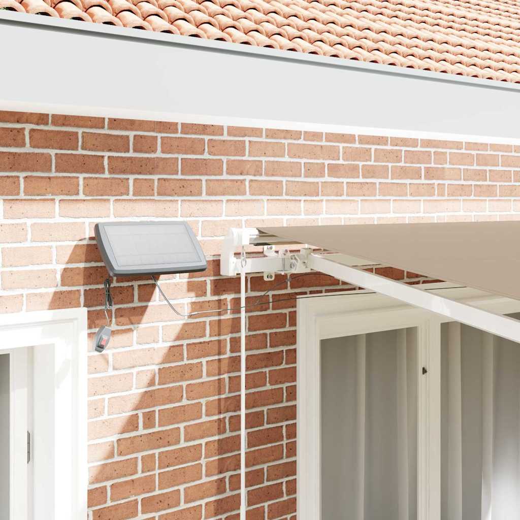 Uttrekkbar markise Beige 350 x 250 cm Stoff og Aluminium