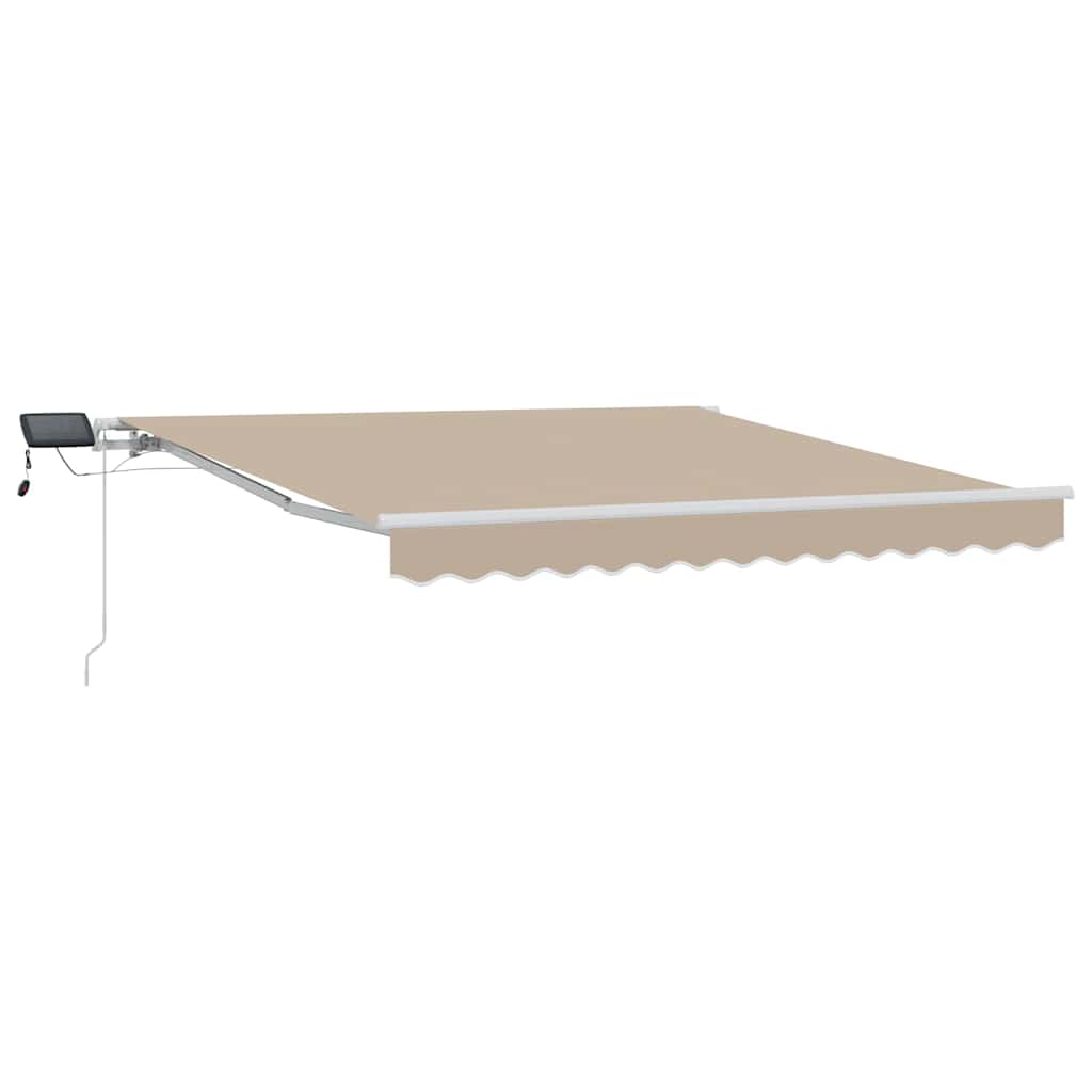Uttrekkbar markise Beige 350 x 250 cm Stoff og Aluminium