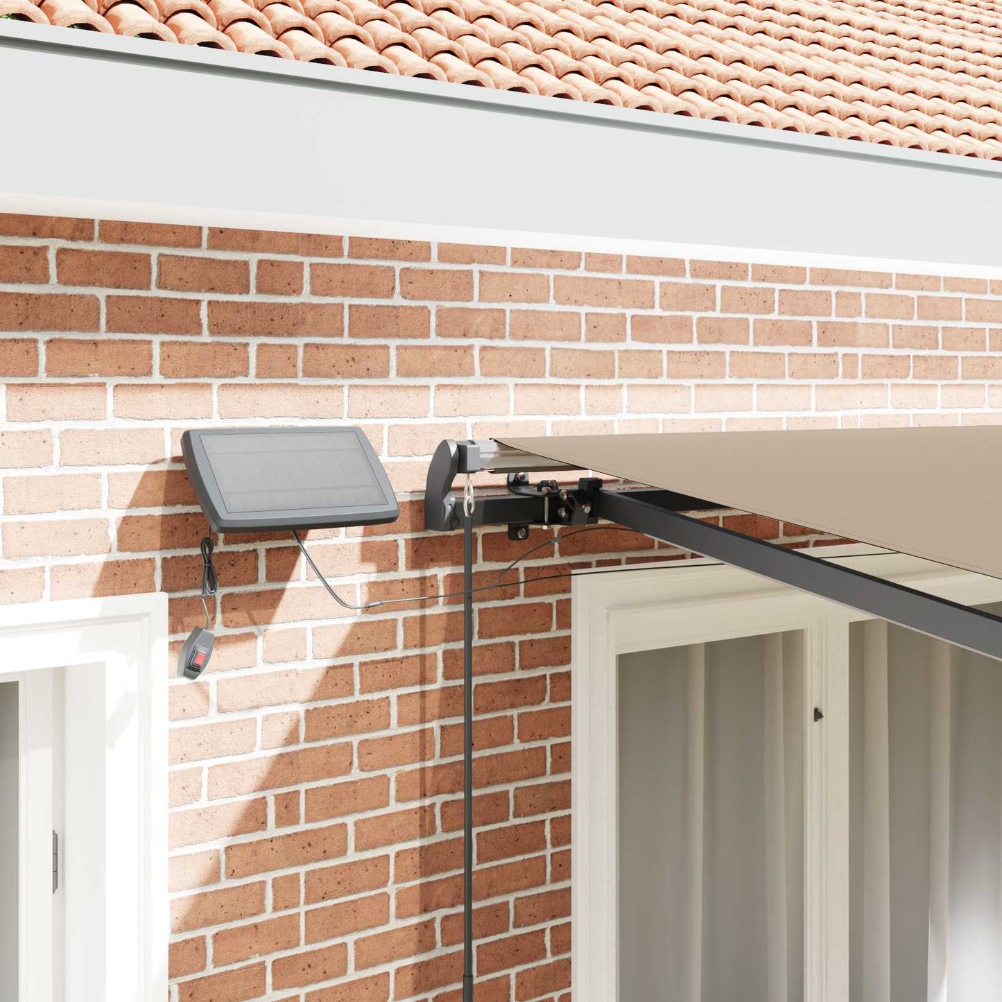 Uttrekkbar markise Beige 350 x 250 cm Stoff og Aluminium