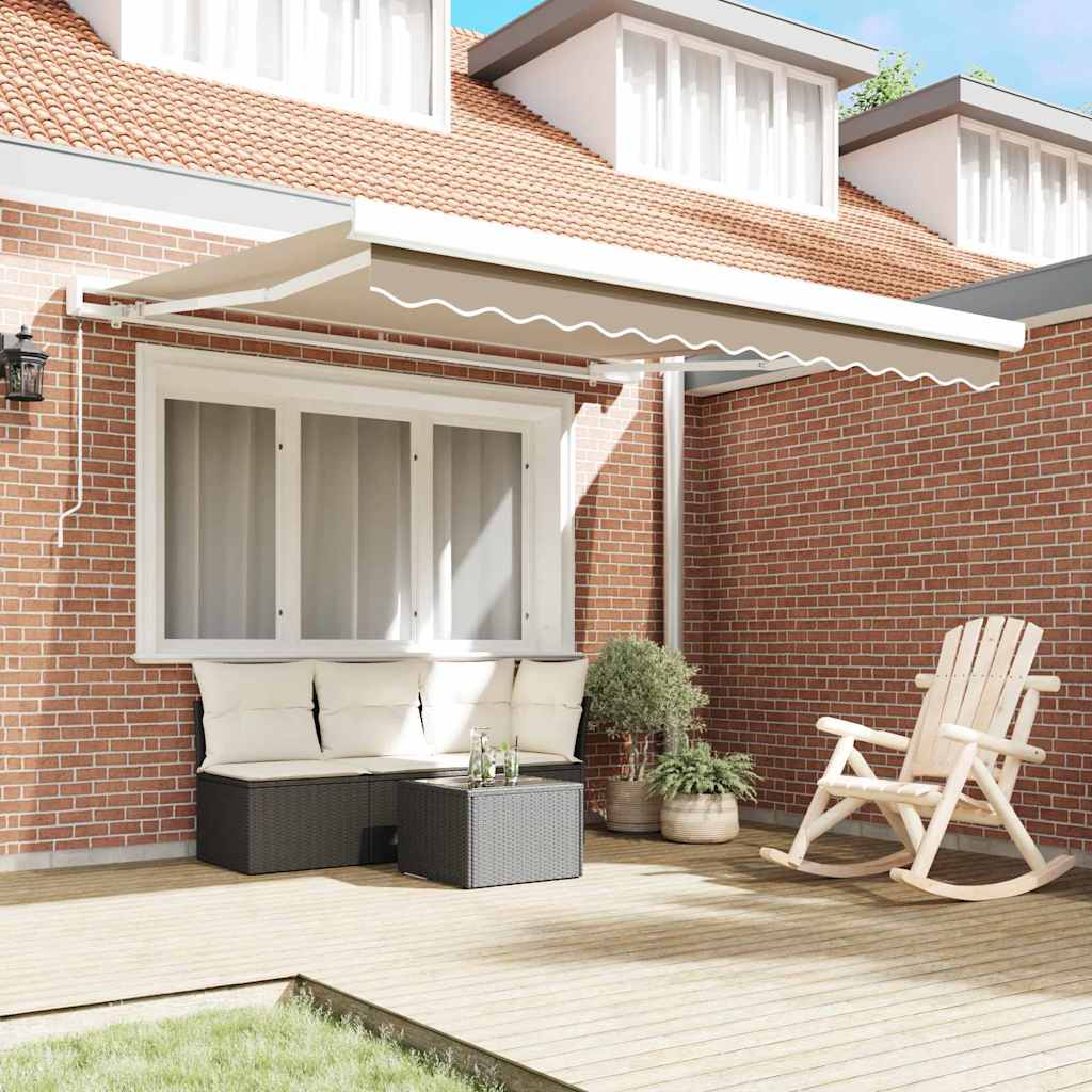 Innvendbar Markise Beige 350 x 250 cm Stoff og Metall