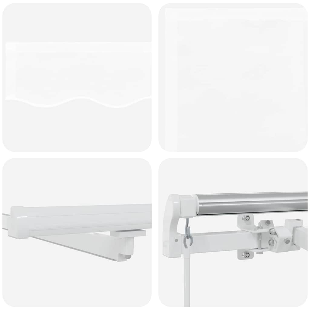 Innvendbar Markise Hvit 350 x 250 cm Stoff og stål vidaXL