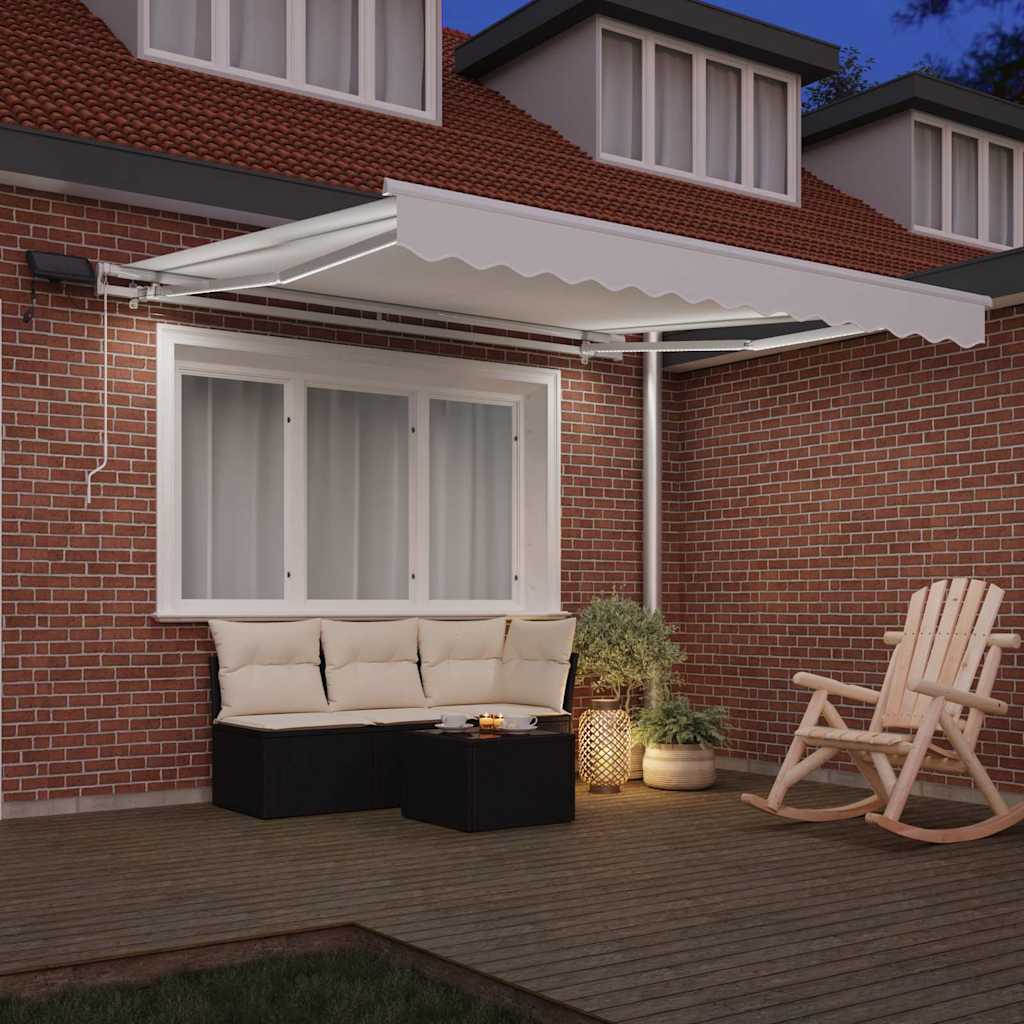 Innvendbar Markise Hvit 350 x 250 cm Stoff og stål vidaXL