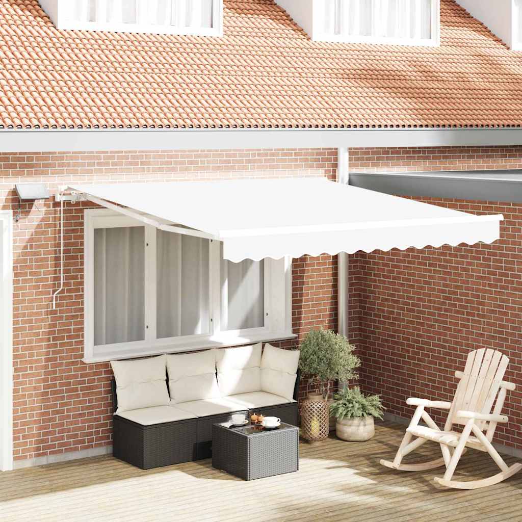Innvendbar Markise Hvit 350 x 250 cm Stoff og stål vidaXL