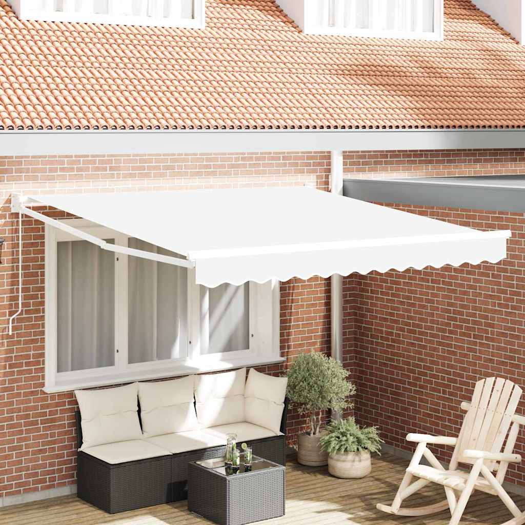 Innvendbar Markise Hvit 350 x 250 cm Polyester og aluminium vidaXL