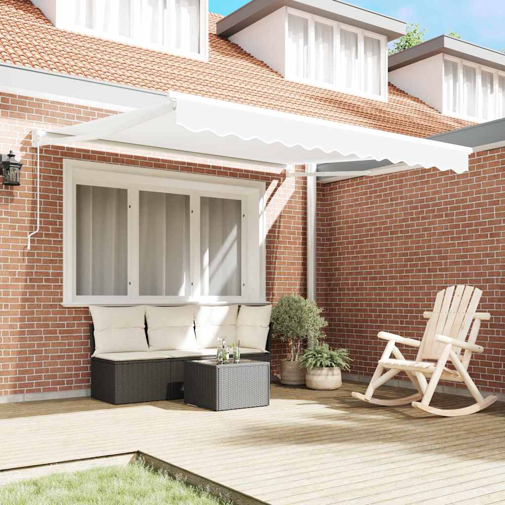 Innvendbar Markise Hvit 350 x 250 cm Polyester og aluminium vidaXL