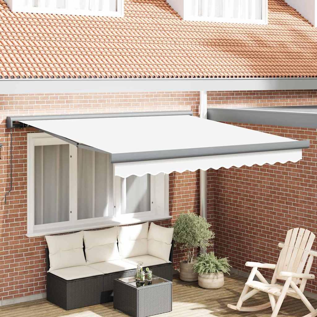 Innvendbar Markise Hvit 350 x 250 cm Stoff og Metall