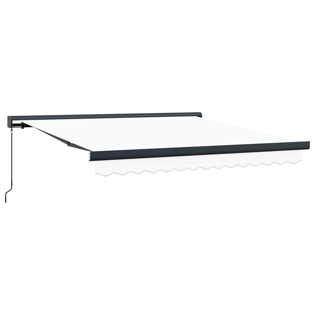 Innvendbar Markise Hvit 350 x 250 cm Stoff og Metall