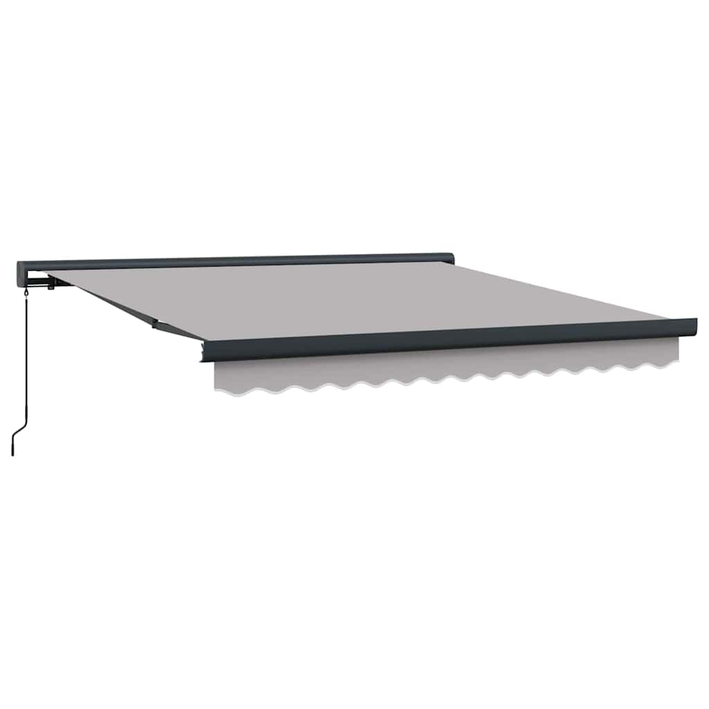 Innvendbar Markise Lysegrå 350 x 250 cm Stoff og Metall