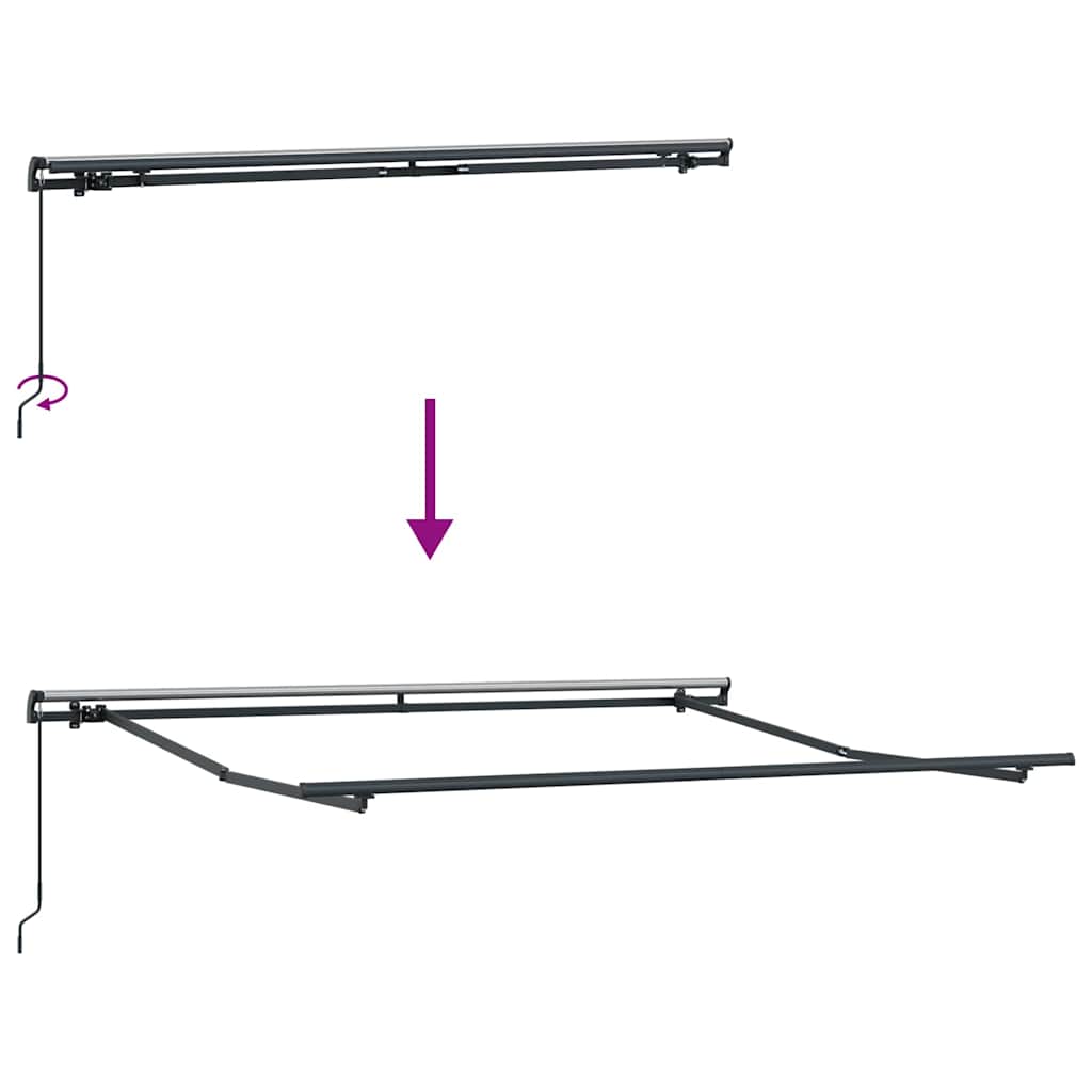 Uttrekkbar markise Grønn og gul 350 x 250 cm