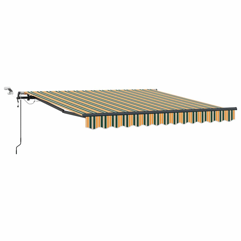 Markiseduk Grønn og gul 350 x 250 cm Polyester