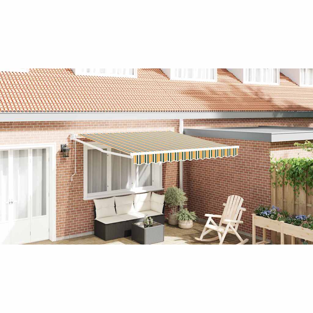 Markise Flerfarget 350 x 250 cm Polyester og Metall