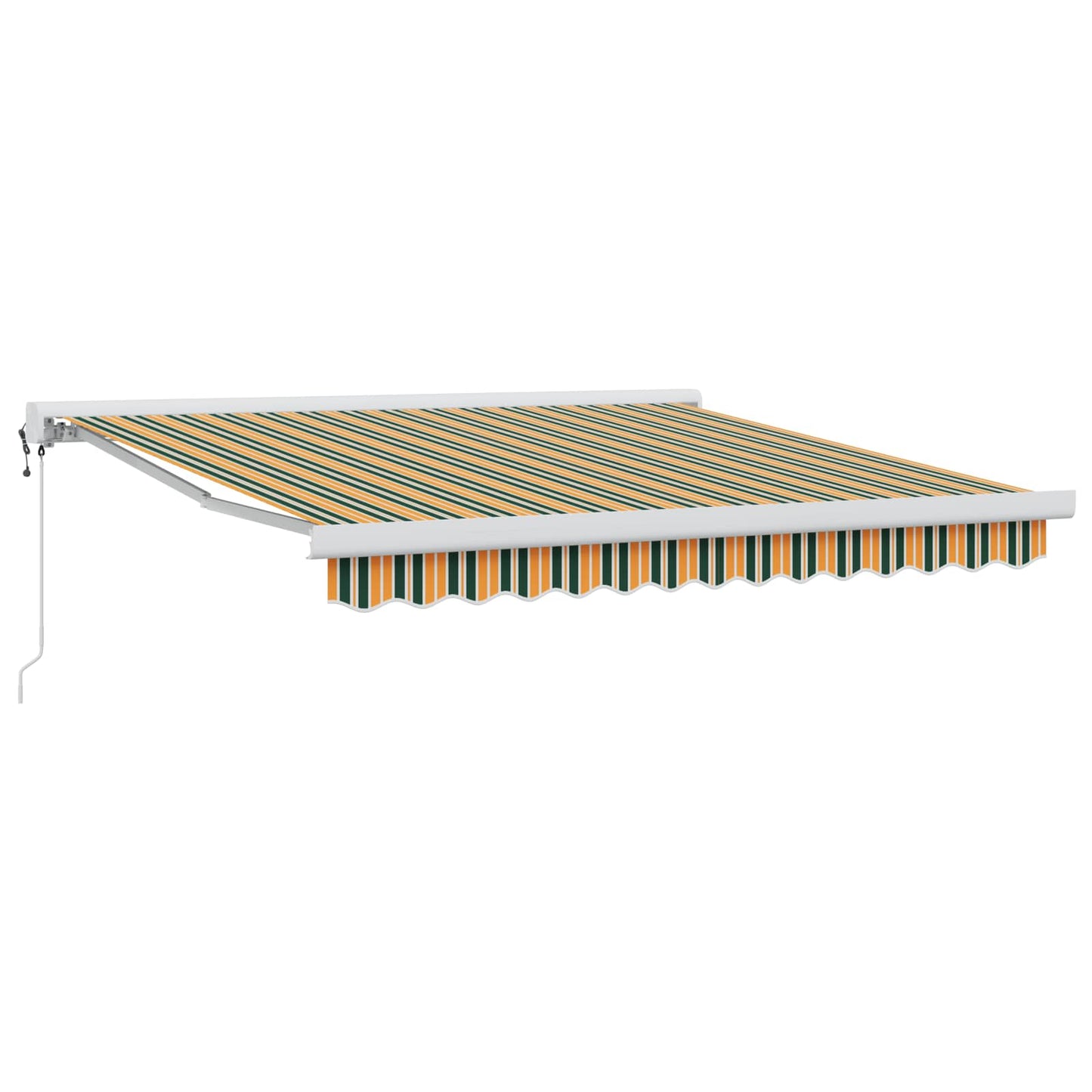 Uttrekkbar markise Grønn og gul 350 x 250 x 165 cm