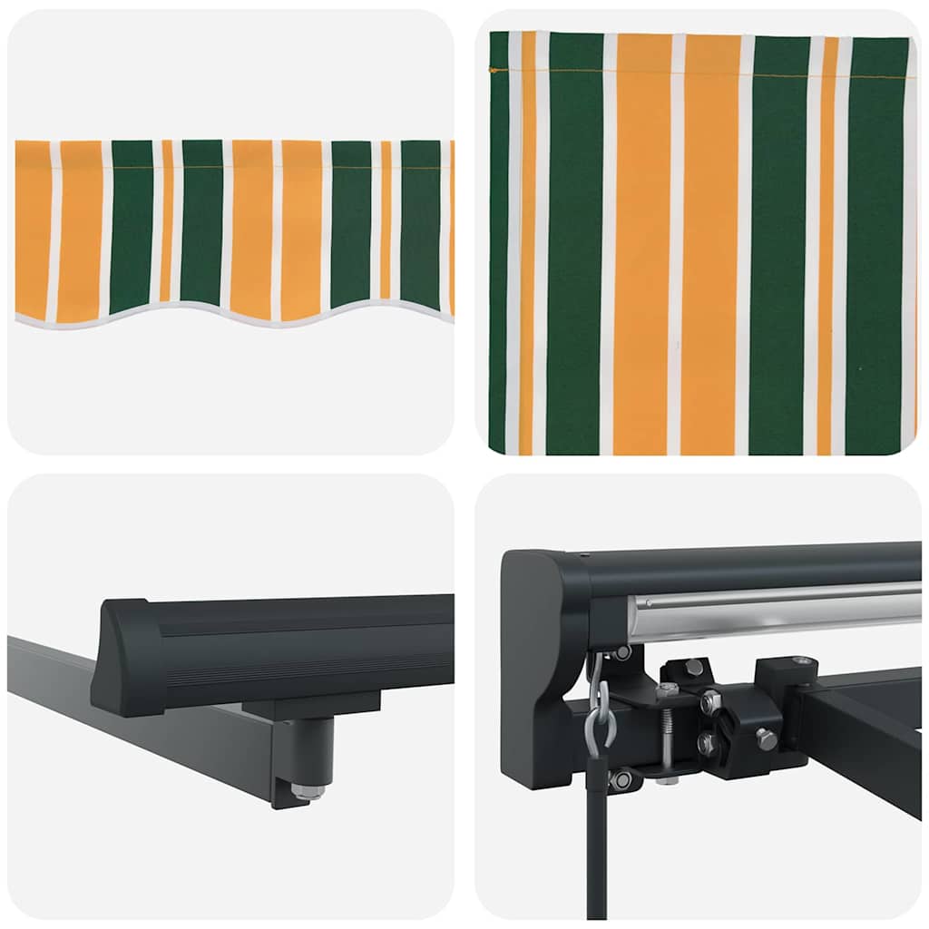 Markiseramme Grønn og gul 350 x 250 cm Polyester med PU-belegg