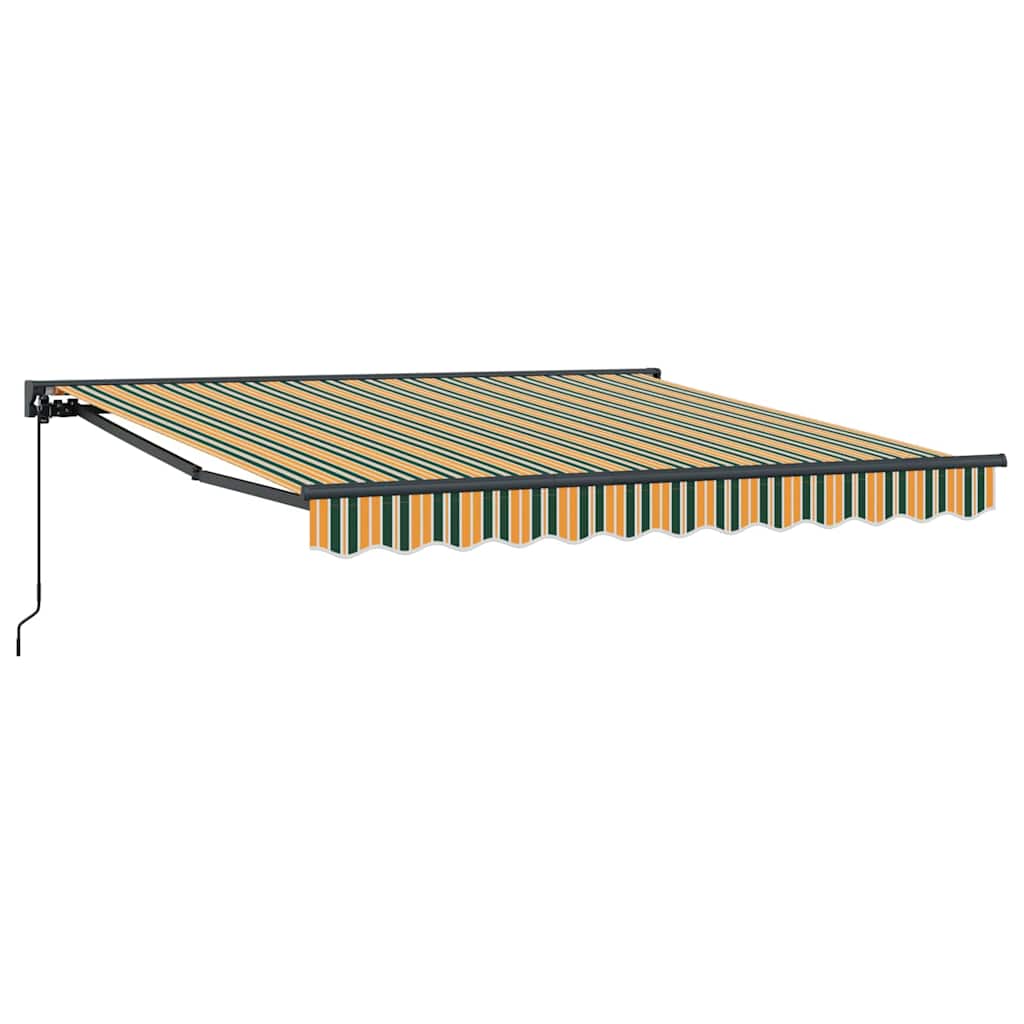 Markiseramme Grønn og gul 350 x 250 cm Polyester med PU-belegg