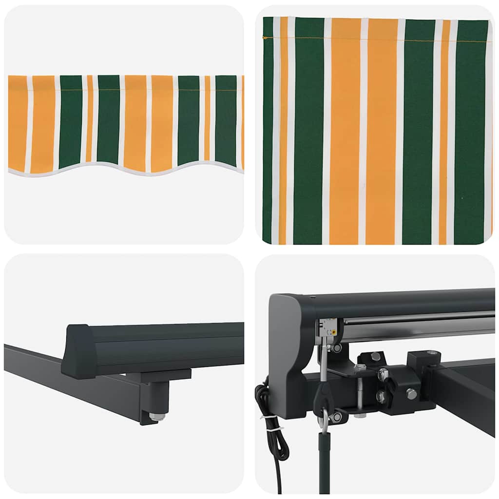 Markiseramme Grønn og gul 350 x 250 cm Polyester med PU-belegg