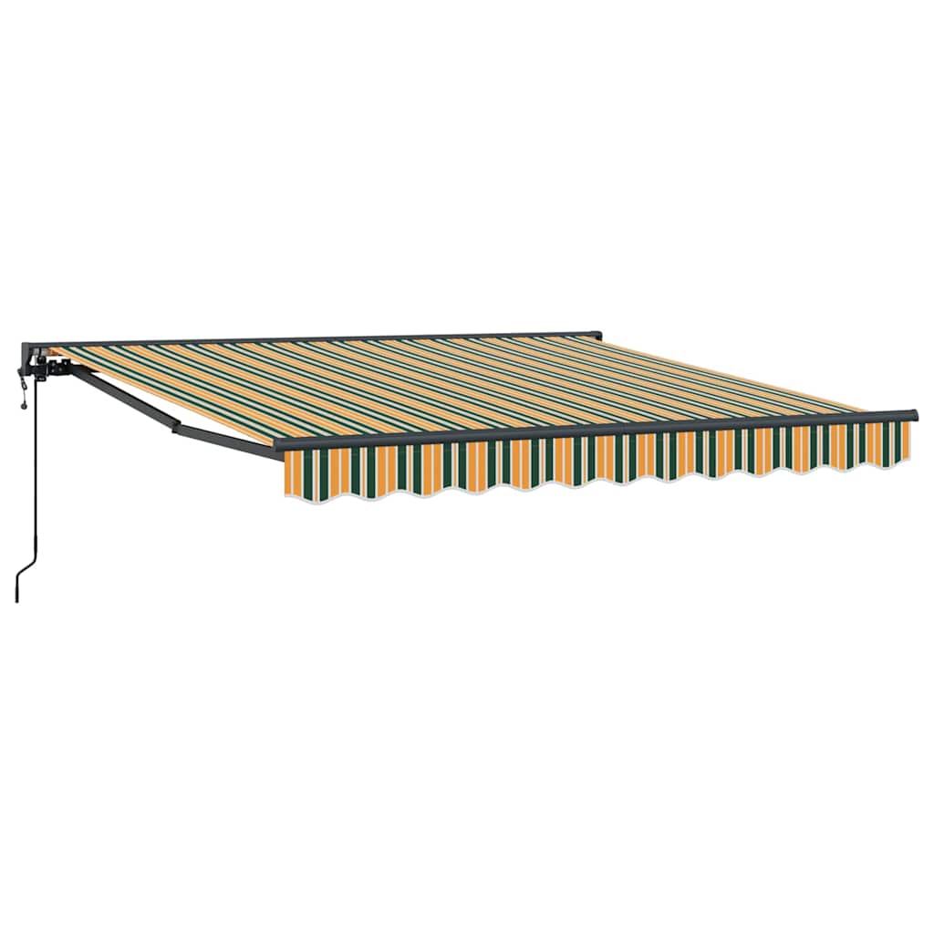 Markiseramme Grønn og gul 350 x 250 cm Polyester med PU-belegg