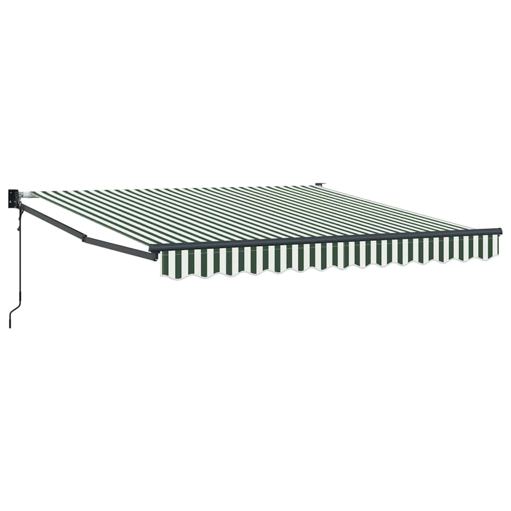Markise Grønn og hvit 350 x 250 cm Polyester og Metall