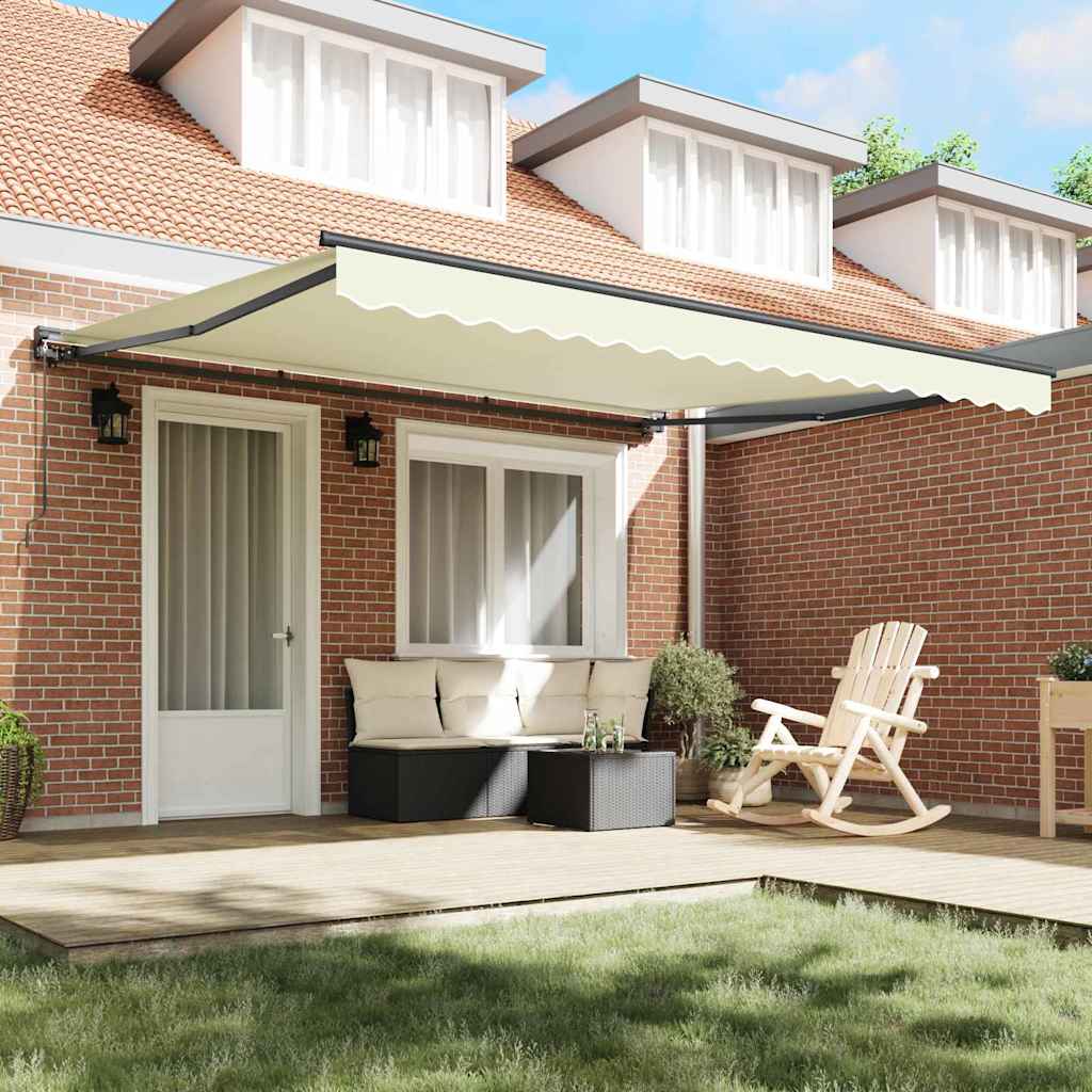Markiseramme Krem 400 × 300 cm Polyester med PU-belegg