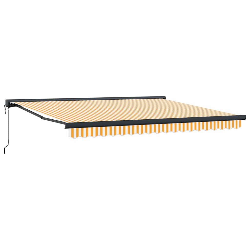 Innvendbar Markise Gul og hvit 400 × 300 cm Stoff, Metall