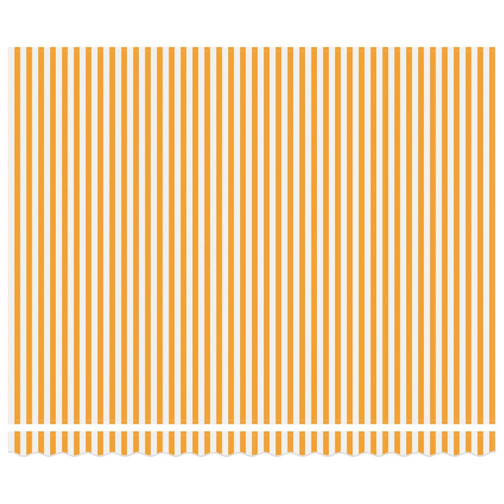 Markiseramme Gul og hvit 400 × 300 cm Polyester med PU-belegg