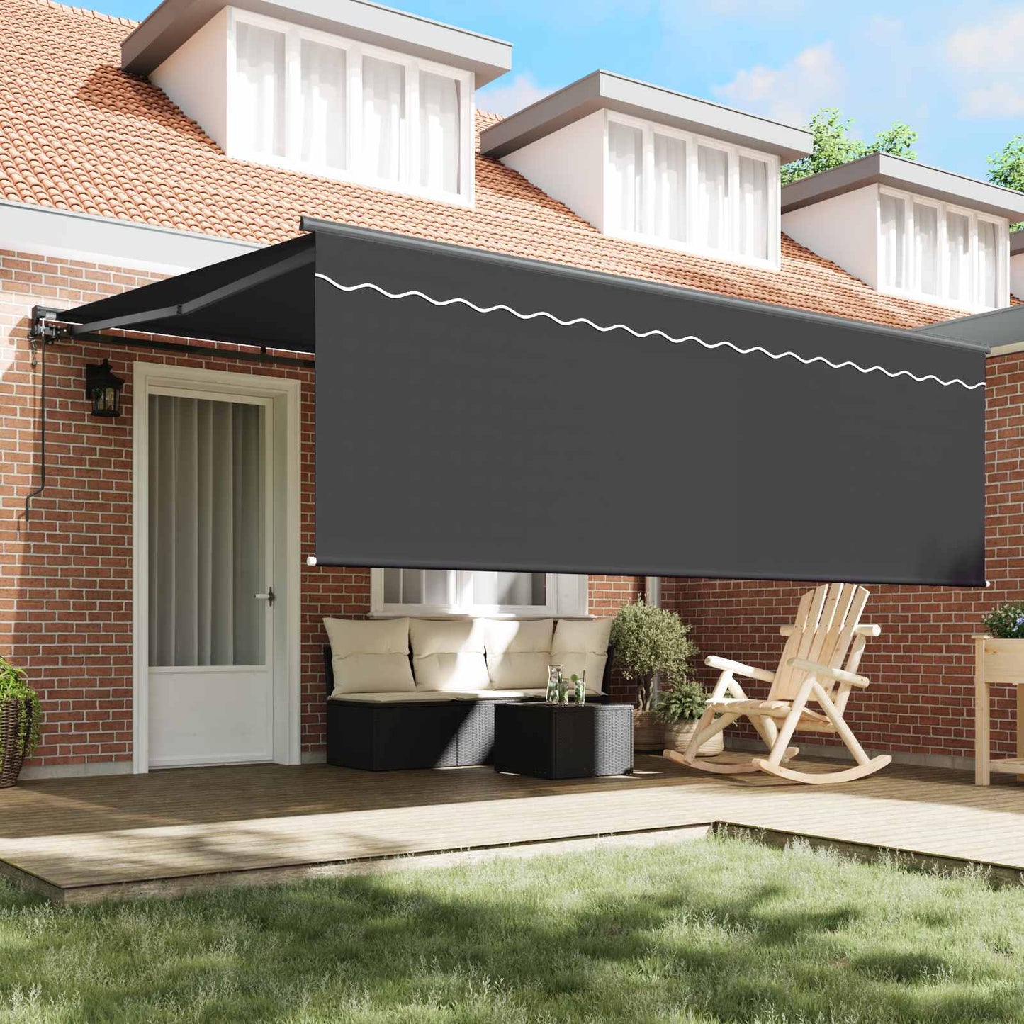Innvendbar Markise Antrasitt 400 × 300 cm