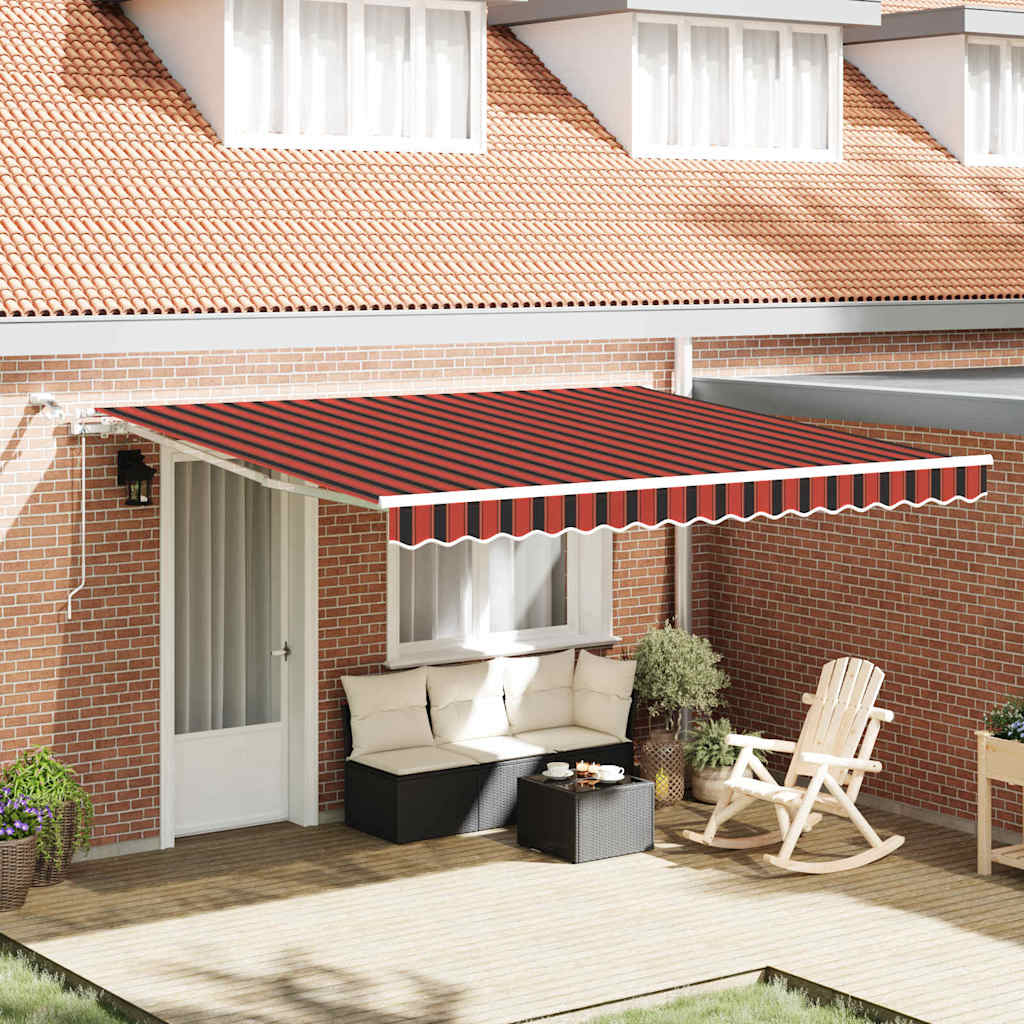 Uttrekkbar markise Oransje og Brunt 400 × 300 cm Polyester