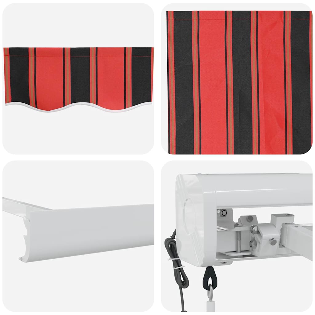 Innvendbar Markise Rød og svart 400 × 300 cm Stoff og Metall