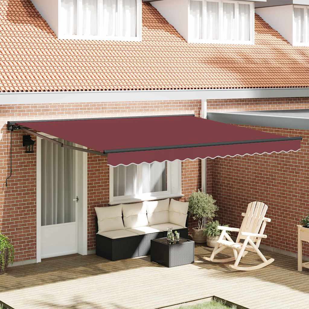 Markiseramme Burgunder 400 × 300 cm Polyester med PU-belegg
