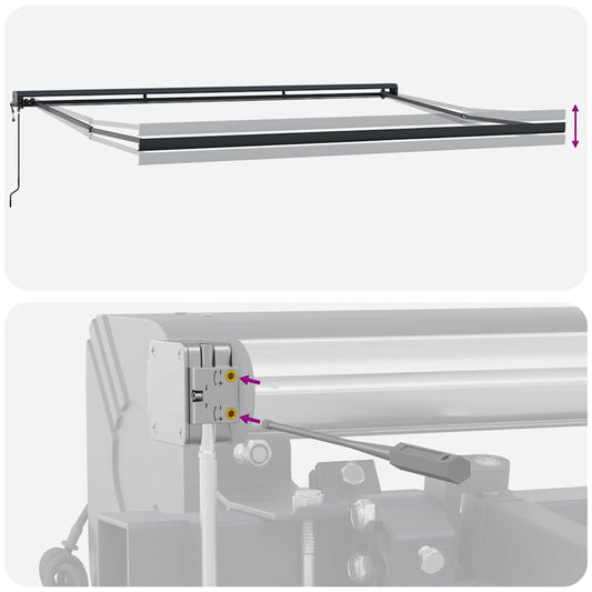 Uttrekkbar markise Gul og oransje 400 x 300 x 165 cm