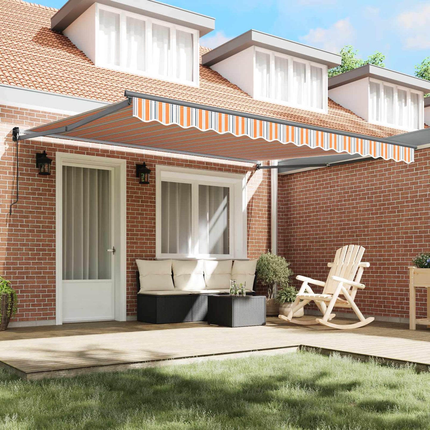 Uttrekkbar markise Flerfarget 400 × 300 cm