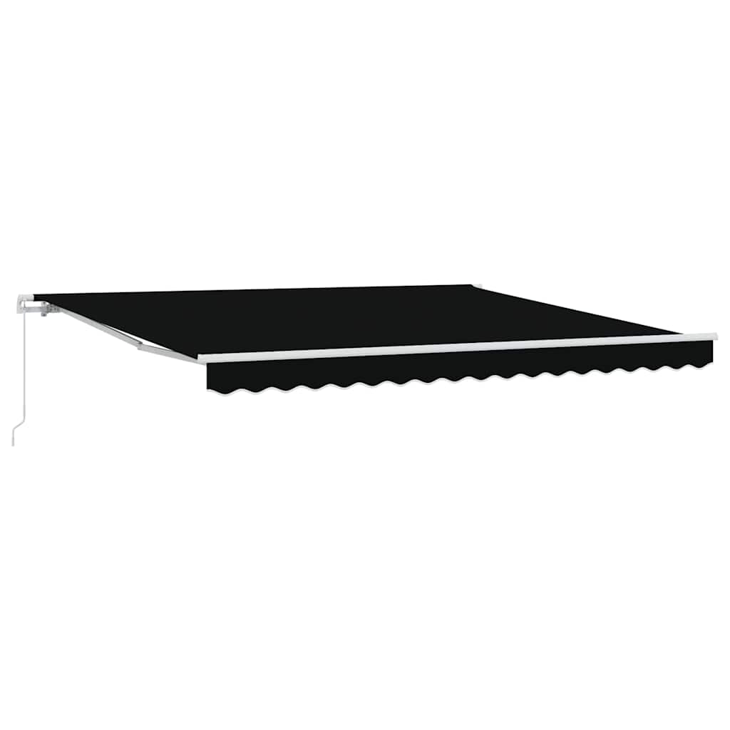 Uttrekkbar markise Svart 400 × 300 cm Polyester og aluminium