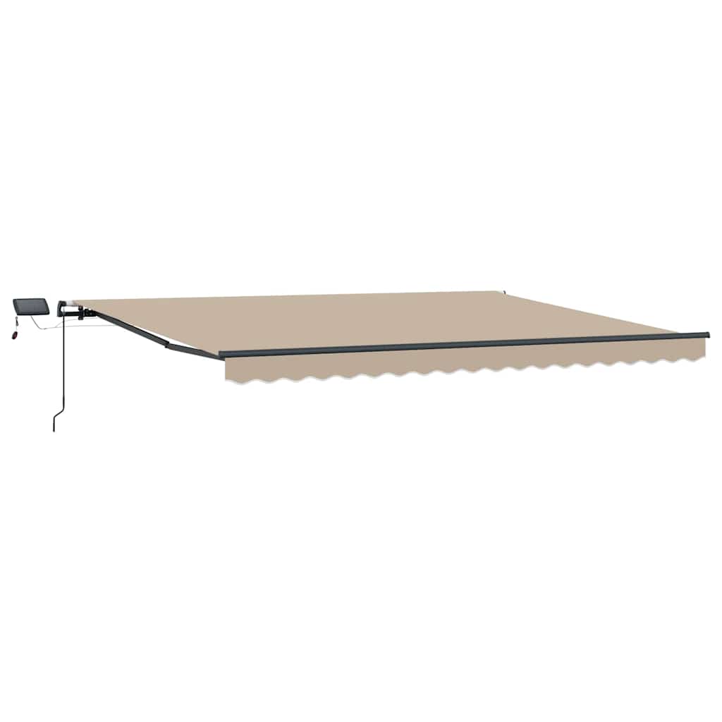 Uttrekkbar markise Beige 400 × 300 cm Stoff og Aluminium
