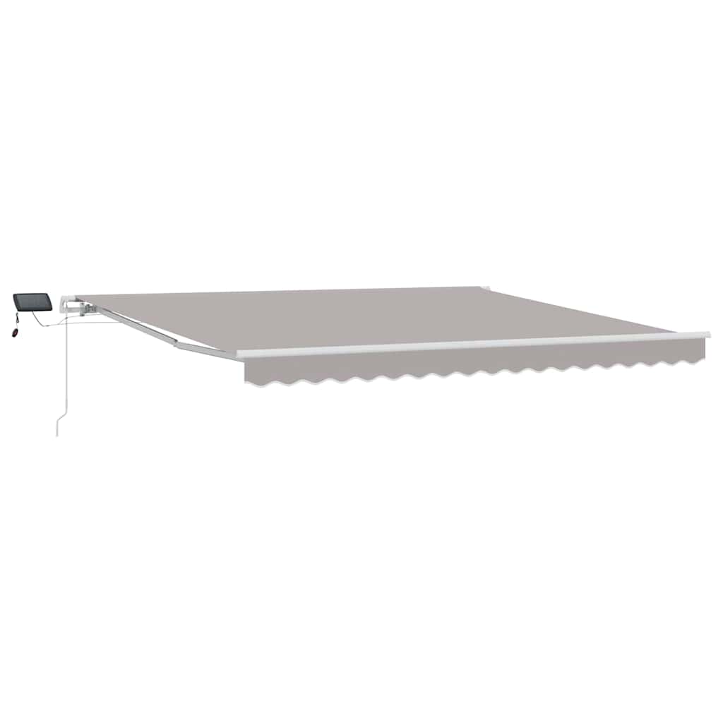 Uttrekkbar markise Lysegrå 400 × 300 cm Stoff og Aluminium