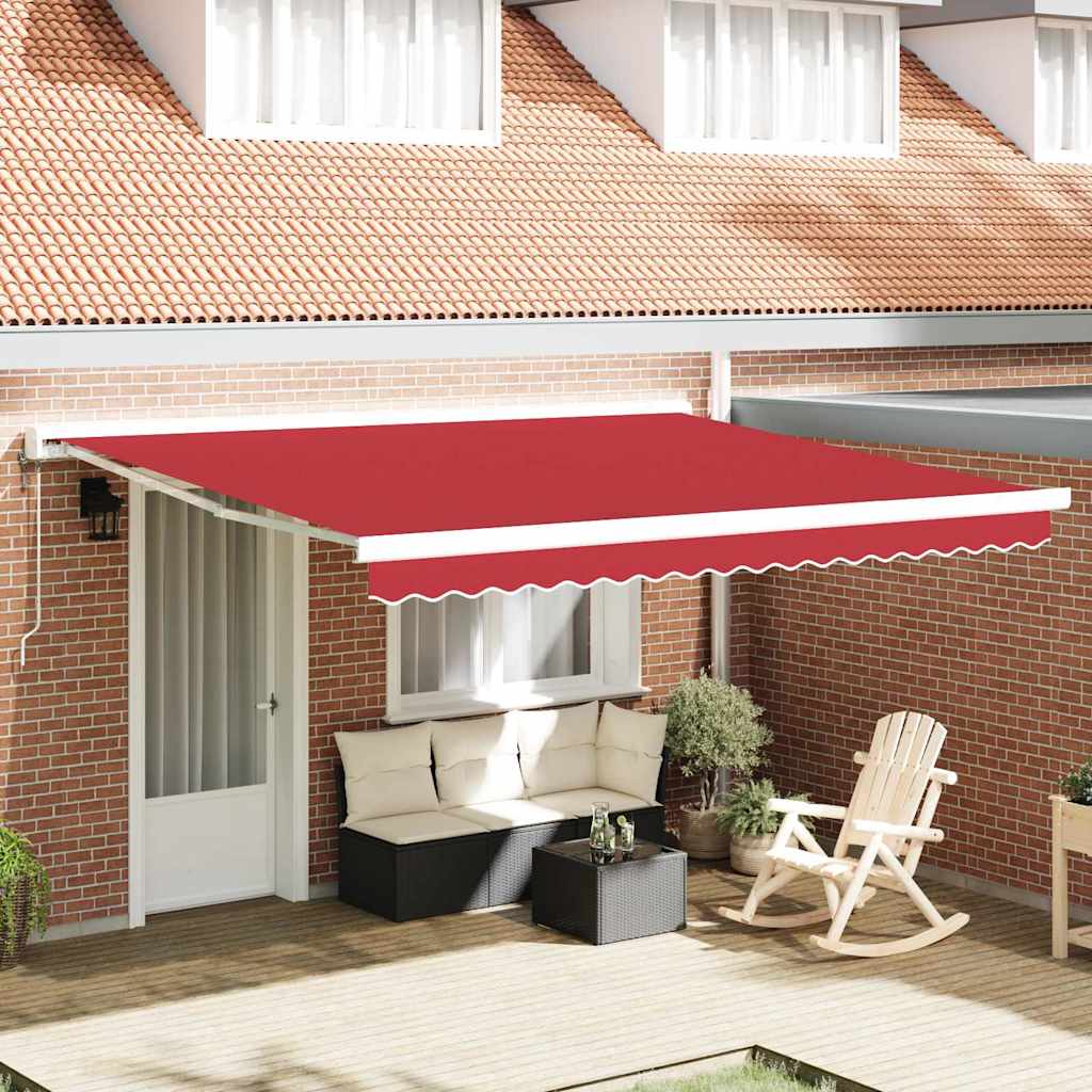 Innvendbar Markise Rød 400 ×300 cm Stoff og Metall