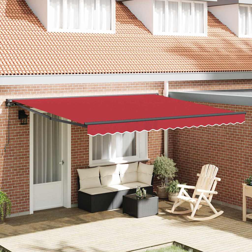 Markiseramme Rød 400 × 300 cm Polyester med PU-belegg