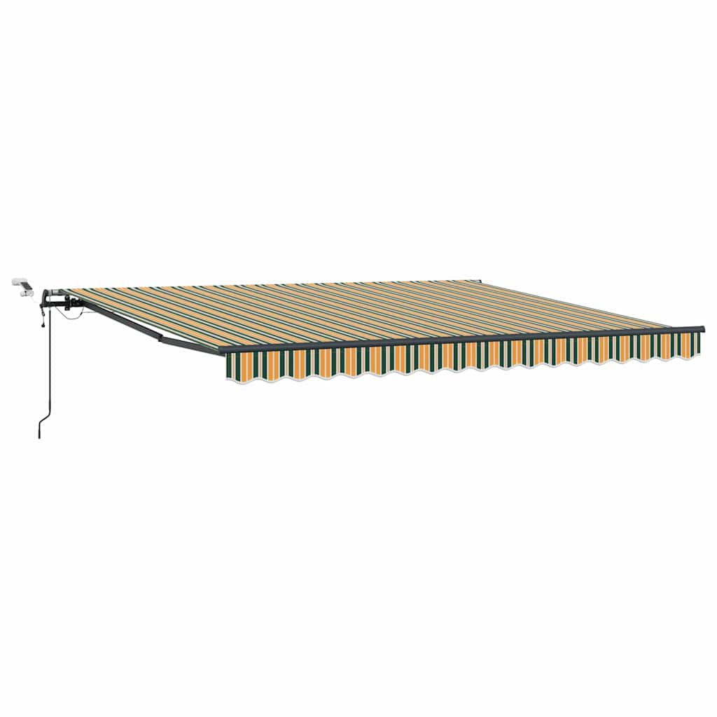 Markiseduk Grønn og gul 400 × 300 cm Polyester