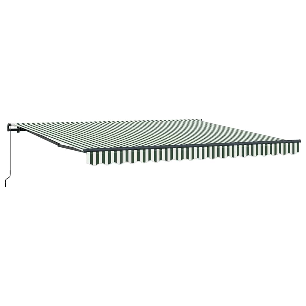 Innvendbar Markise Grønn og hvit 400 × 300 cm Polyester og stål