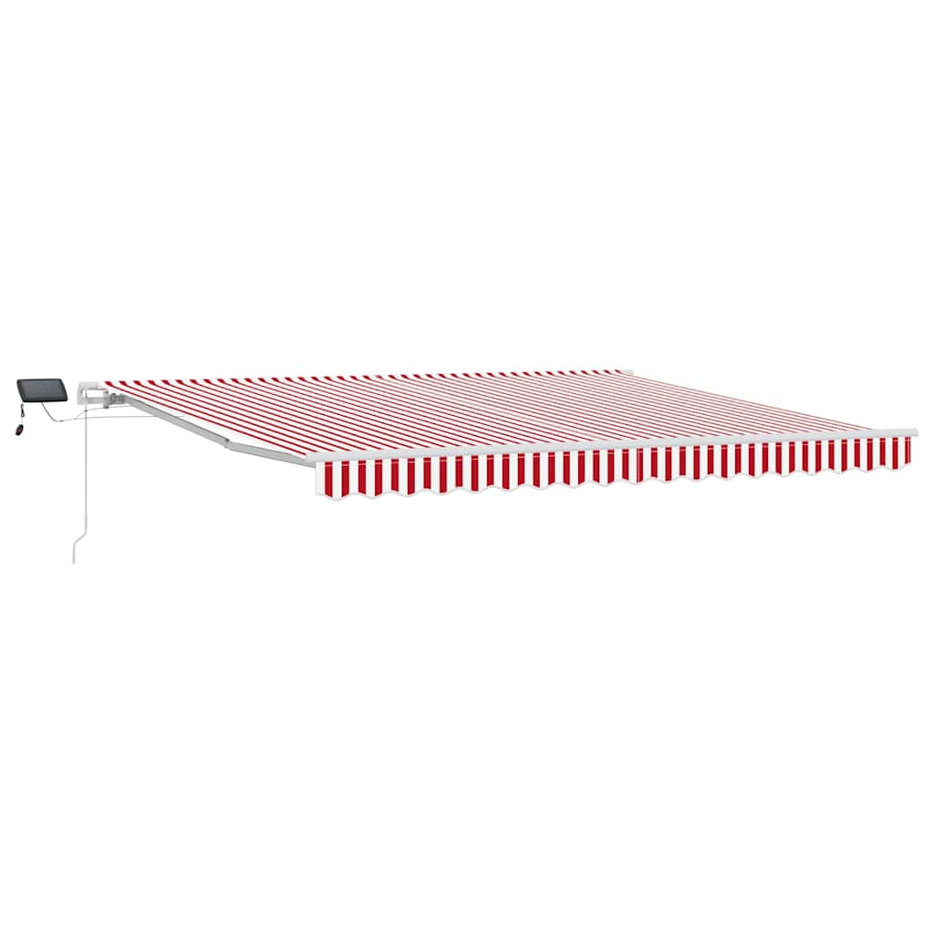 Innvendbar Markise Rød og Hvit 400 × 300 cm Stoff og stål