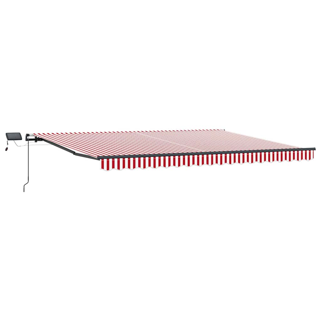 Uttrekkbar markise Rød og Hvit 400 × 350 cm Stoff og Aluminium