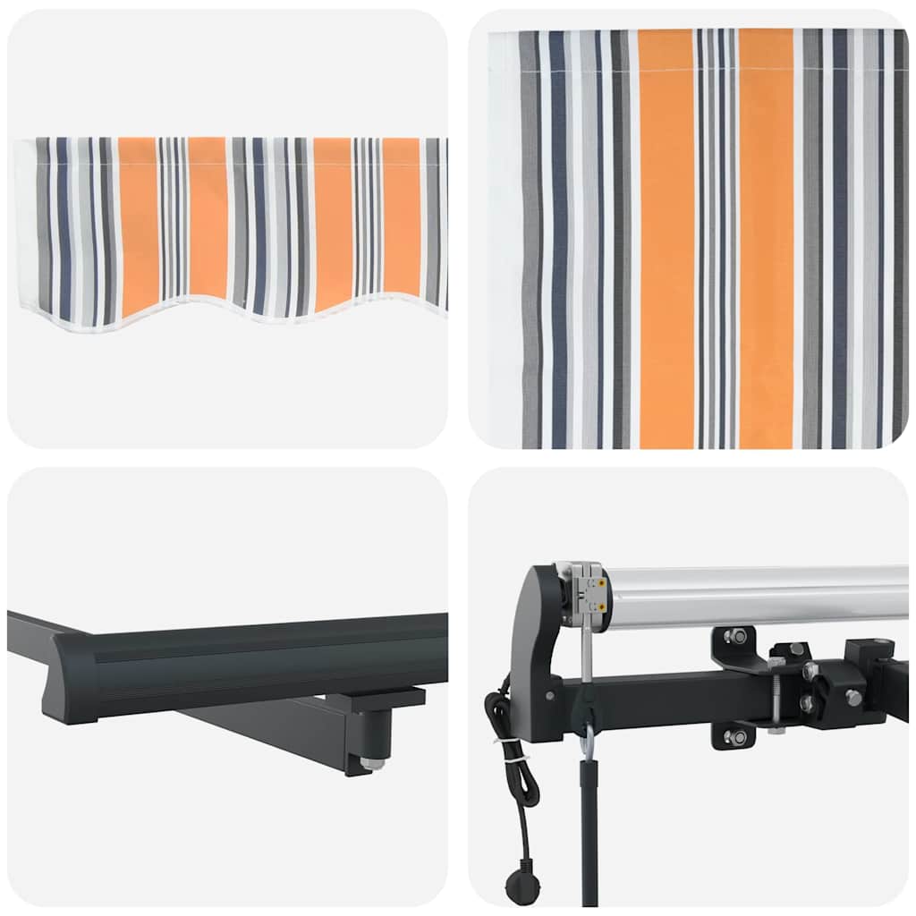 Uttrekkbar markise Flerfarget 400 × 350 cm Stoff og Aluminium