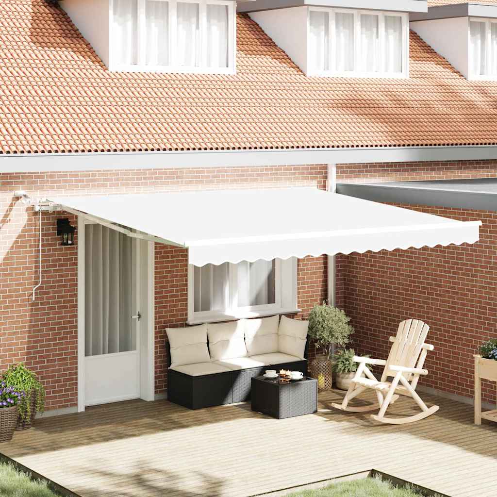 Innvendbar Markise Hvit 400 × 350 cm Polyester og Metall vidaXL