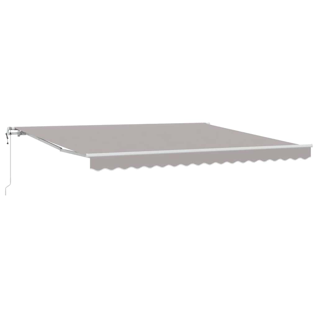Uttrekkbar markise Lysegrå 400 × 350 cm Stoff og Aluminium