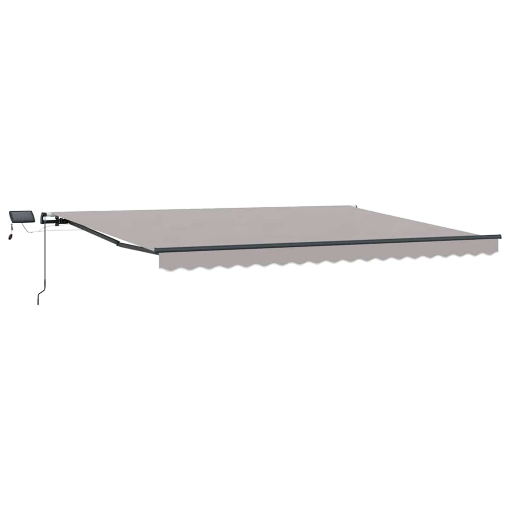 Uttrekkbar markise Lysegrå 400 × 350 cm Stoff og Aluminium